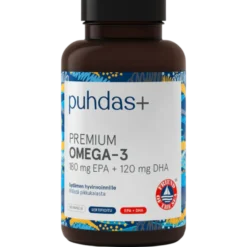 Puhdas+ Premium Omega-3 180 mg EPA + 120 mg DHA 160 kaps.