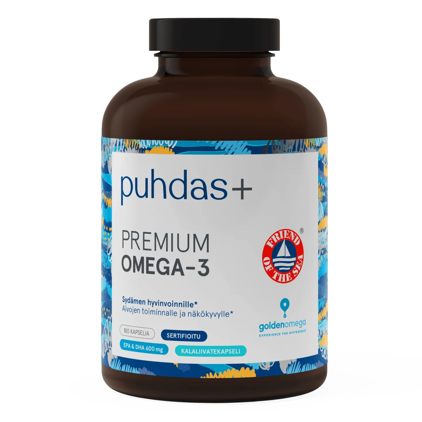 Puhdas+ Premium Omega-3 - 600 mg Kalaöljykapselit 180 kaps.