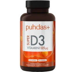 Puhdas+ Super D3-vitamiini 125 µg 120 kaps.