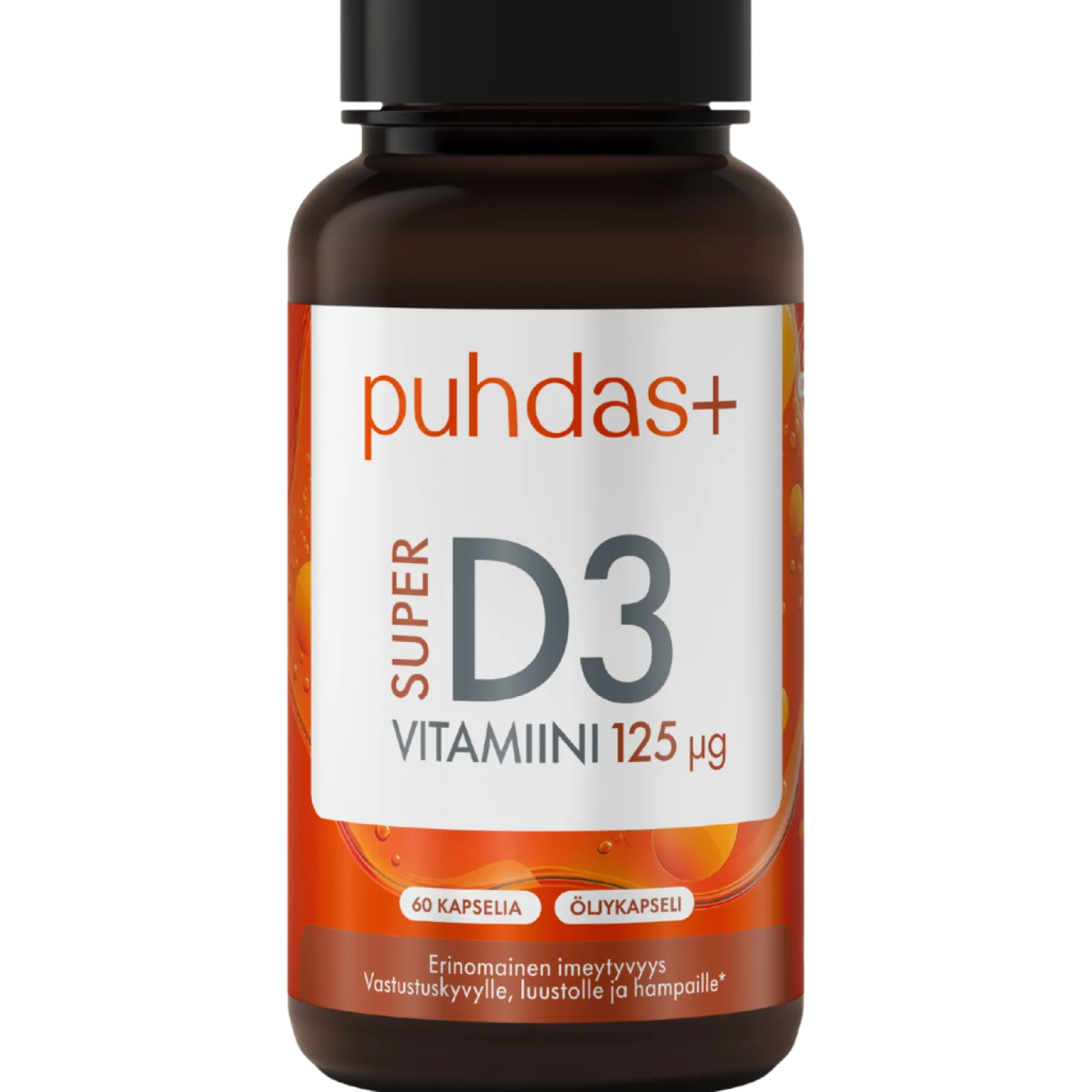 Puhdas+ Super D3-Vitamiini 125 µg 60 kaps.