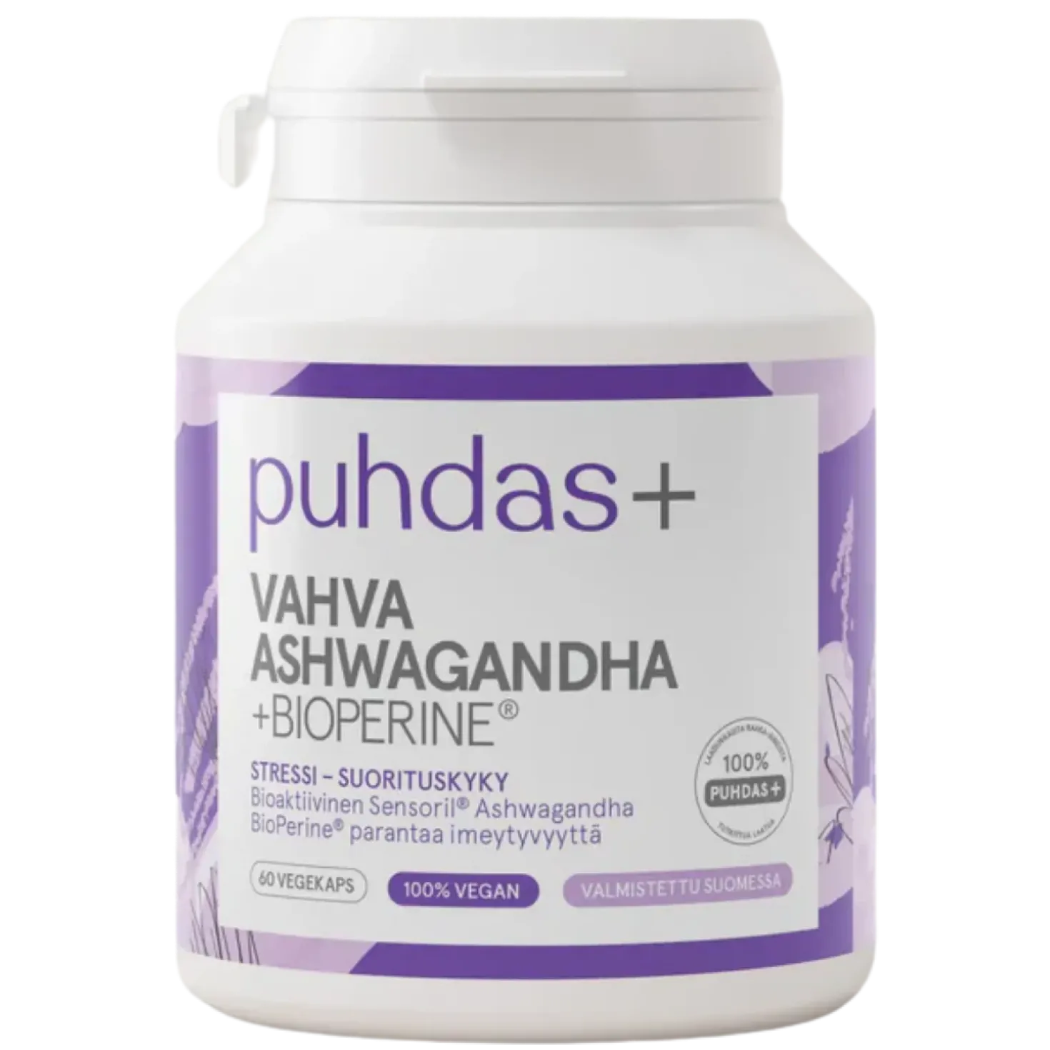 Puhdas+ Vahva Ashwagandha + Bioperine 60 kaps.