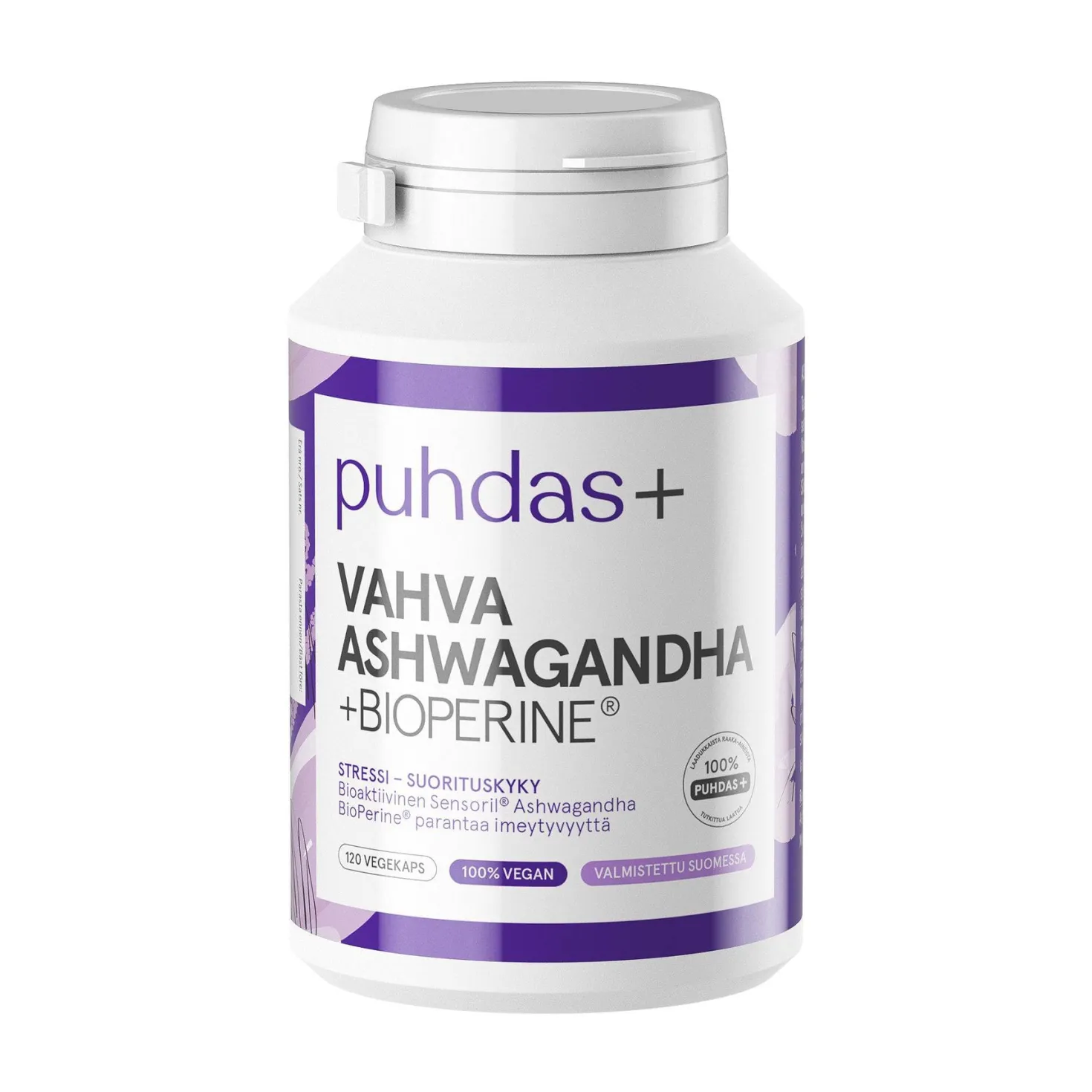 Puhdas+ Vahva Ashwagandha + Bioperine 120 kaps.