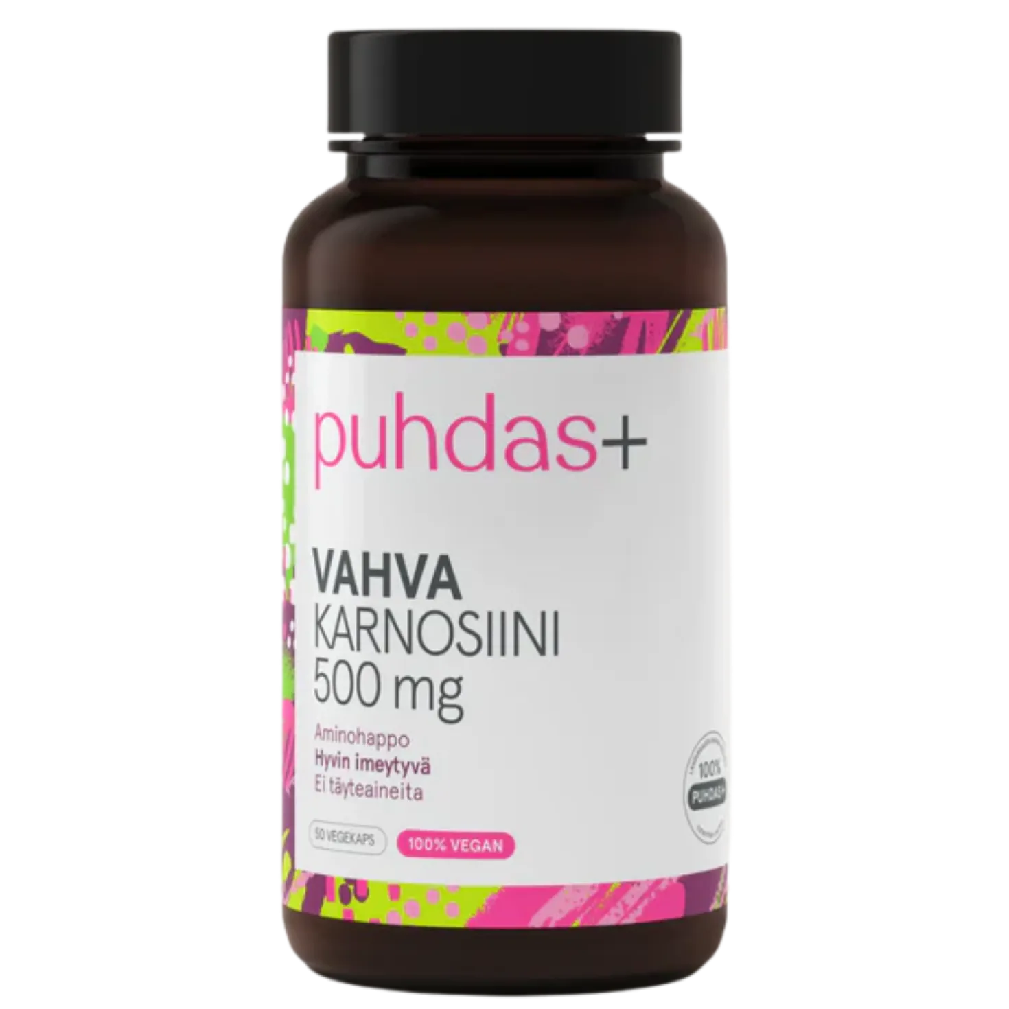 Puhdas+ Vahva Karnosiini 500 mg 50 kaps. - Päiväys 01/2027