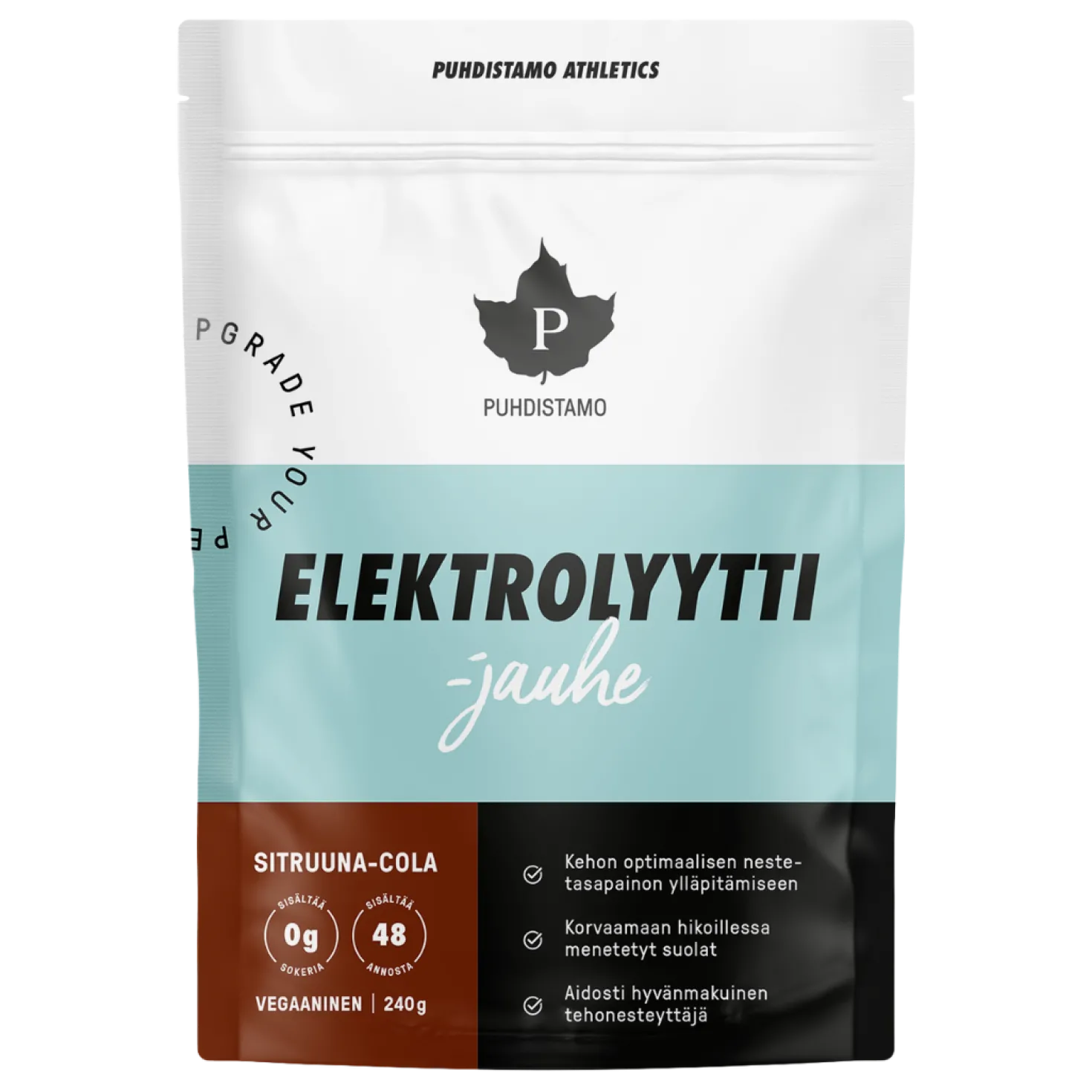 Puhdistamo Athletics Elektrolyyttijauhe Sitruuna-Cola 240 g