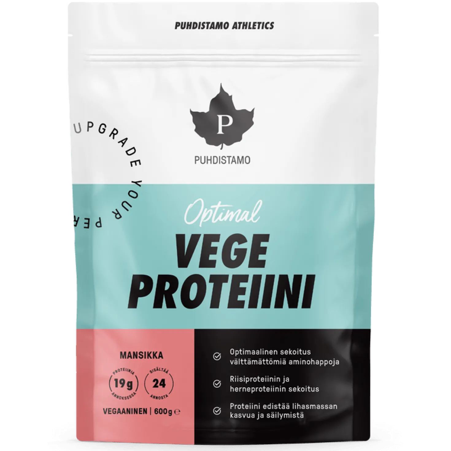 Puhdistamo Athletics Vege Proteiini Mansikka 600 g