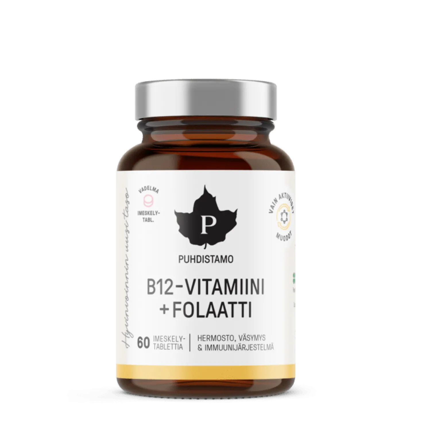 Puhdistamo B12-Vitamiini + Folaatti 60 imeskelytablettia