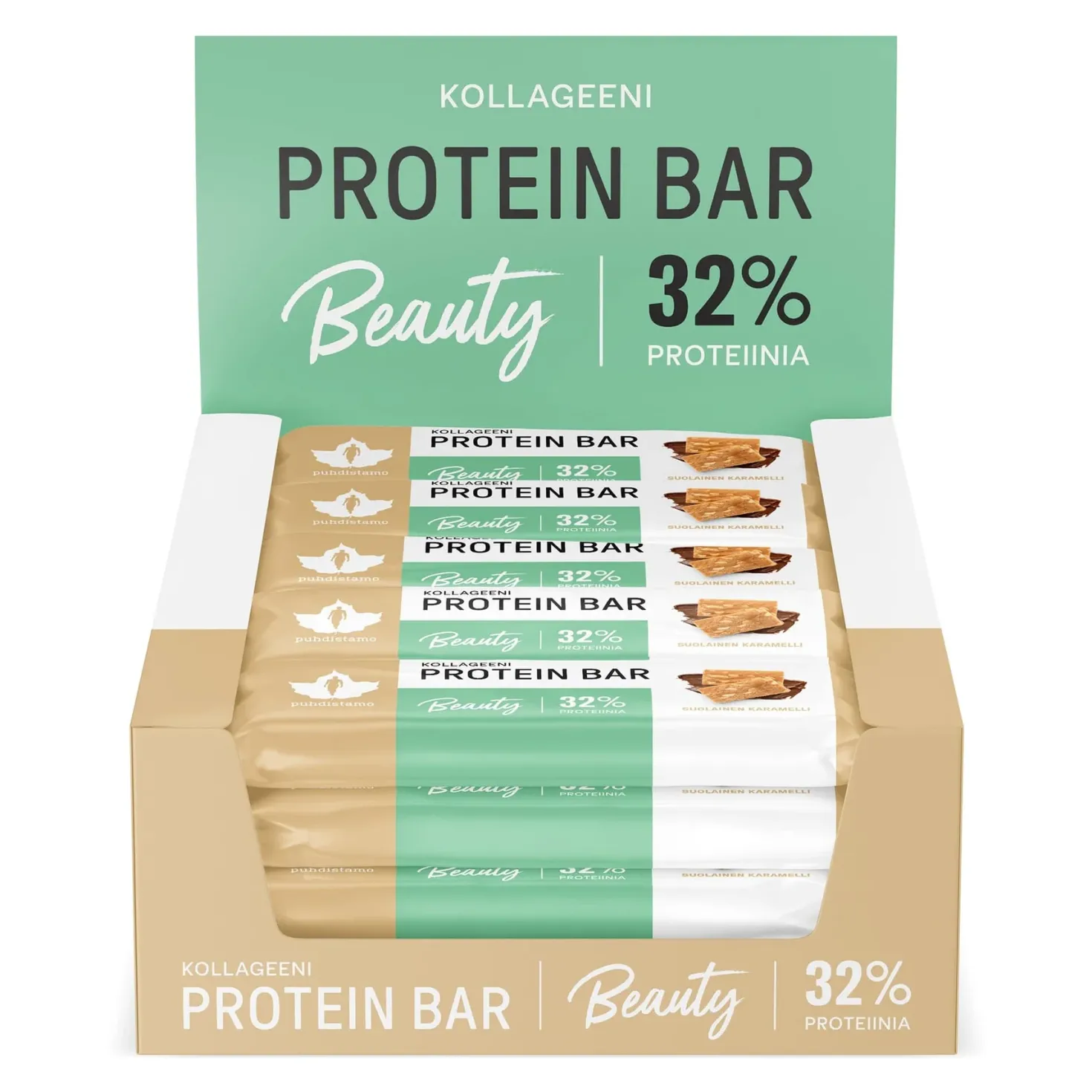 Puhdistamo Kollageeni Protein Bar - Suolainen karamelli 24 x 30 g TUKKUPAKKAUS
