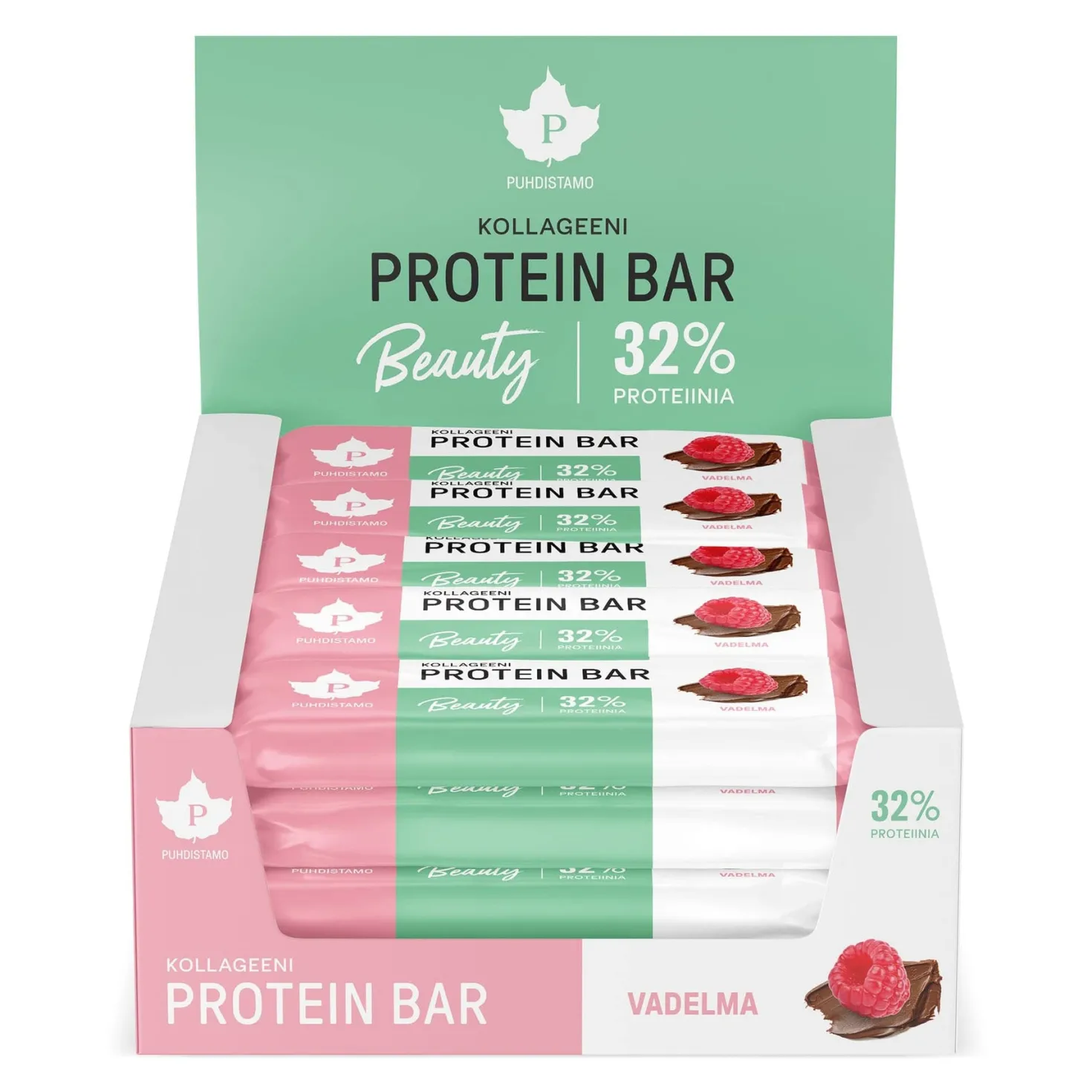 Puhdistamo Kollageeni Protein Bar Vadelma TUKKUPAKKAUS 24 x 30g