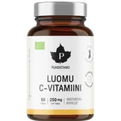 Puhdistamo Luomu C-vitamiini 250 mg 60 kaps. - HUOM Päiväys 02/2027