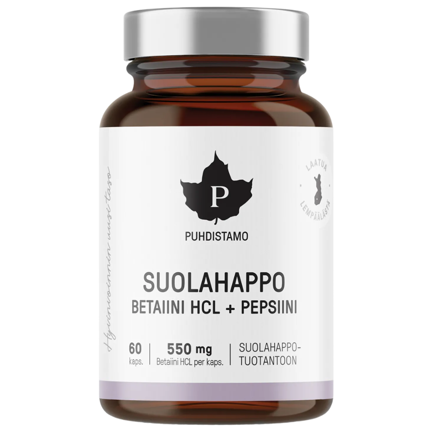 Puhdistamo Suolahappo - Betaiini HCL+pepsiini 60 kaps.