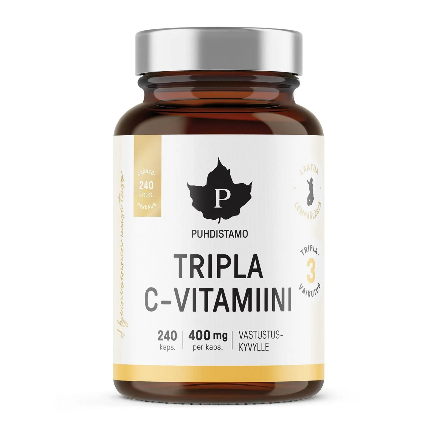 Puhdistamo Tripla C-vitamiini 400 mg SÄÄSTÖPAKKAUS 240 kaps.