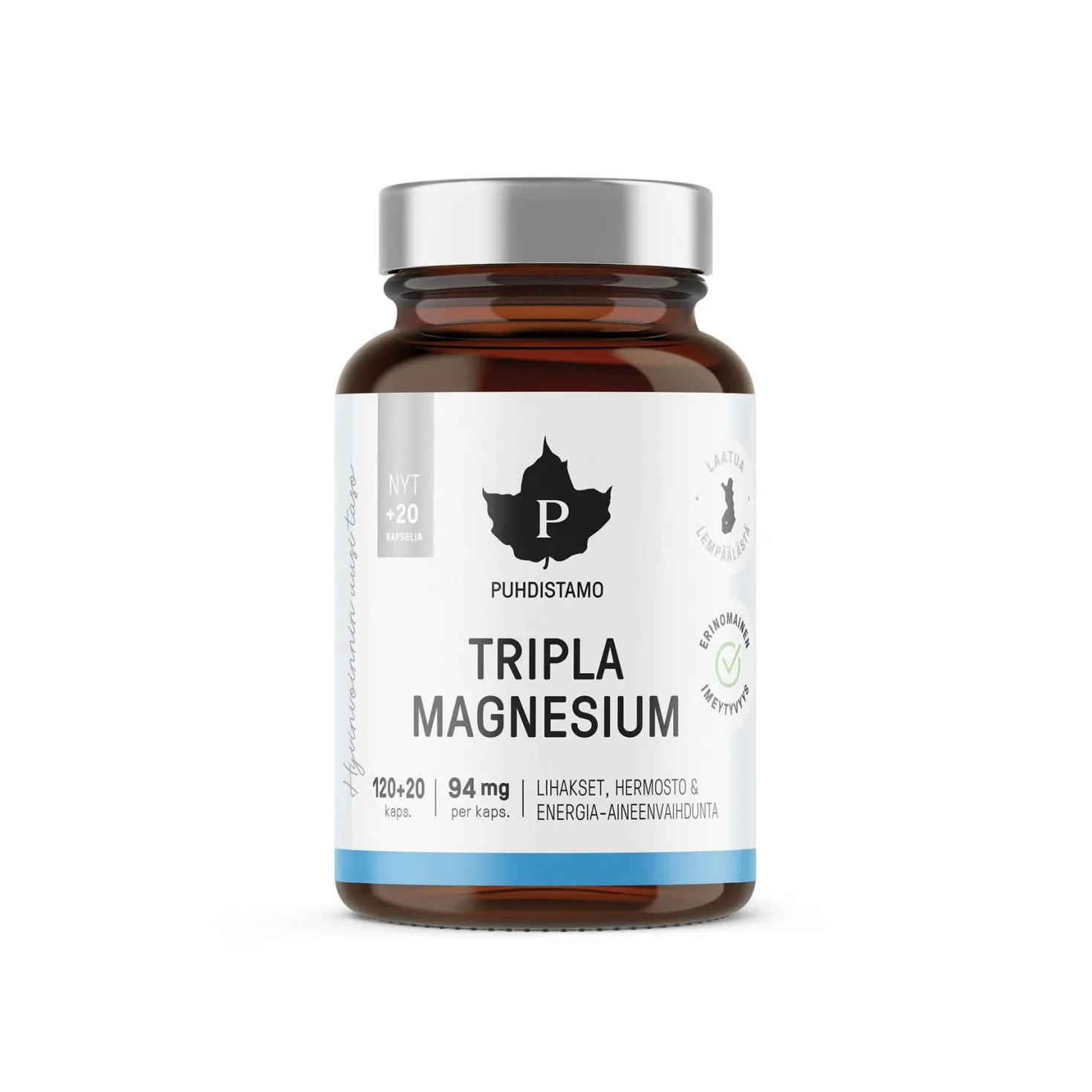 Puhdistamo Tripla Magnesium Kampanjapakkaus 120+20 kaps.