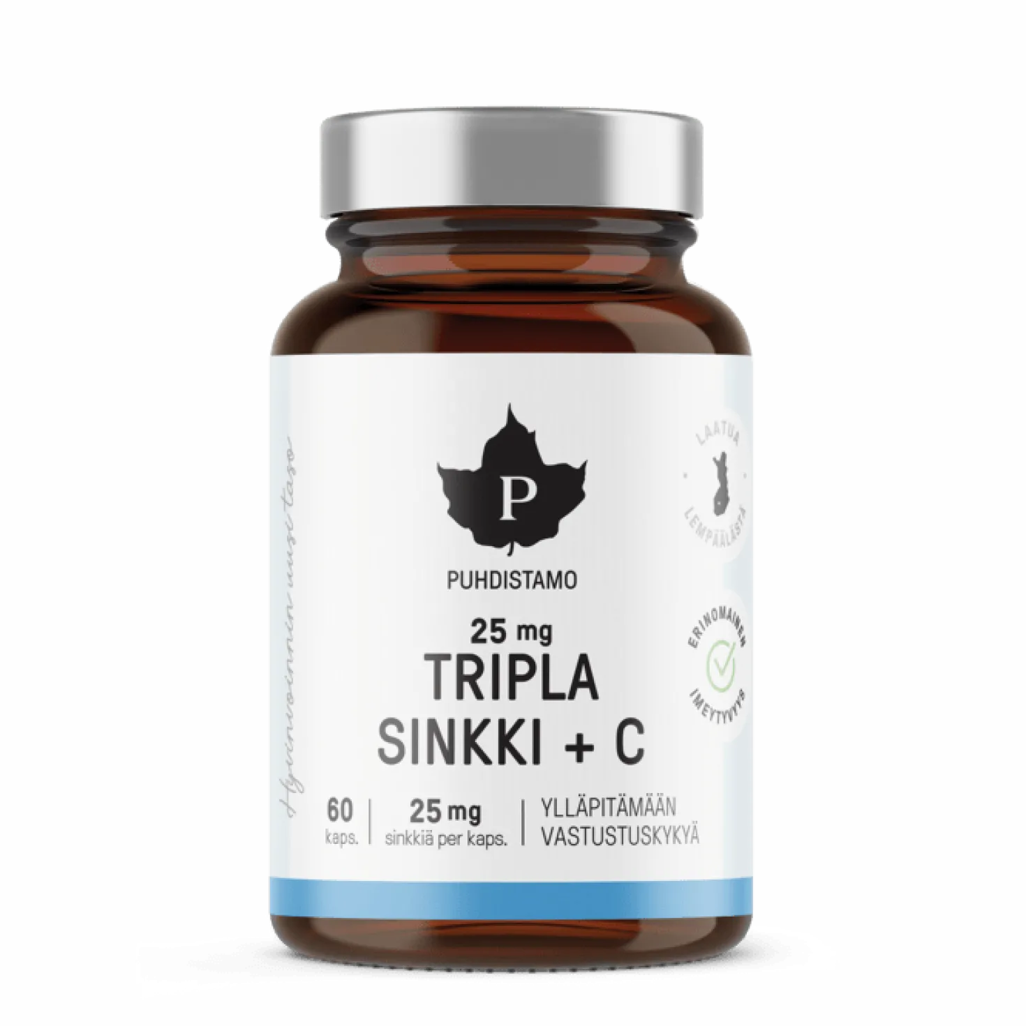 Puhdistamo Tripla Sinkki + C 25 mg 60 kaps.