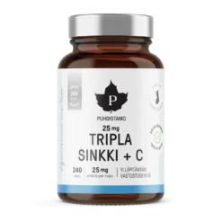 Puhdistamo Tripla Sinkki + C 25 mg SÄÄSTÖPAKKAUS 240 kaps.
