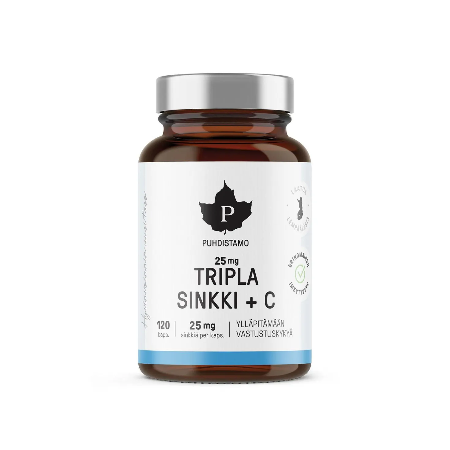Puhdistamo Tripla Sinkki + C 25 mg 120 kaps.