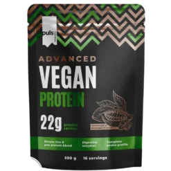 Puls Nutrition Advanced Vegan Protein - Kasviproteiinijauhe Suklaa & Hasselpähkinä 500 g