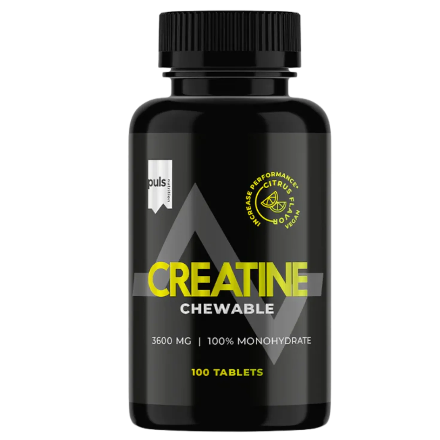 Puls Nutrition Chewable Creatine - Pureskeltava Kreatiinitabletti 100 tabl. - Sitruksen makuinen
