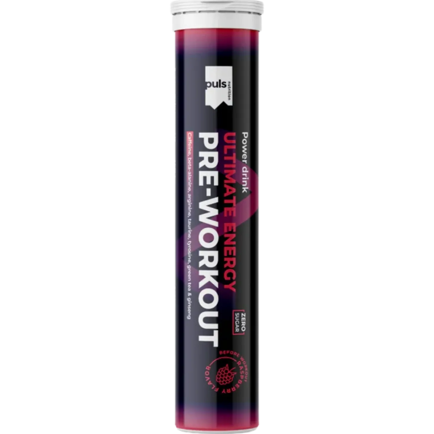 Puls Nutrition Pre-Workout Poretabletti Vadelma 20 tabl.