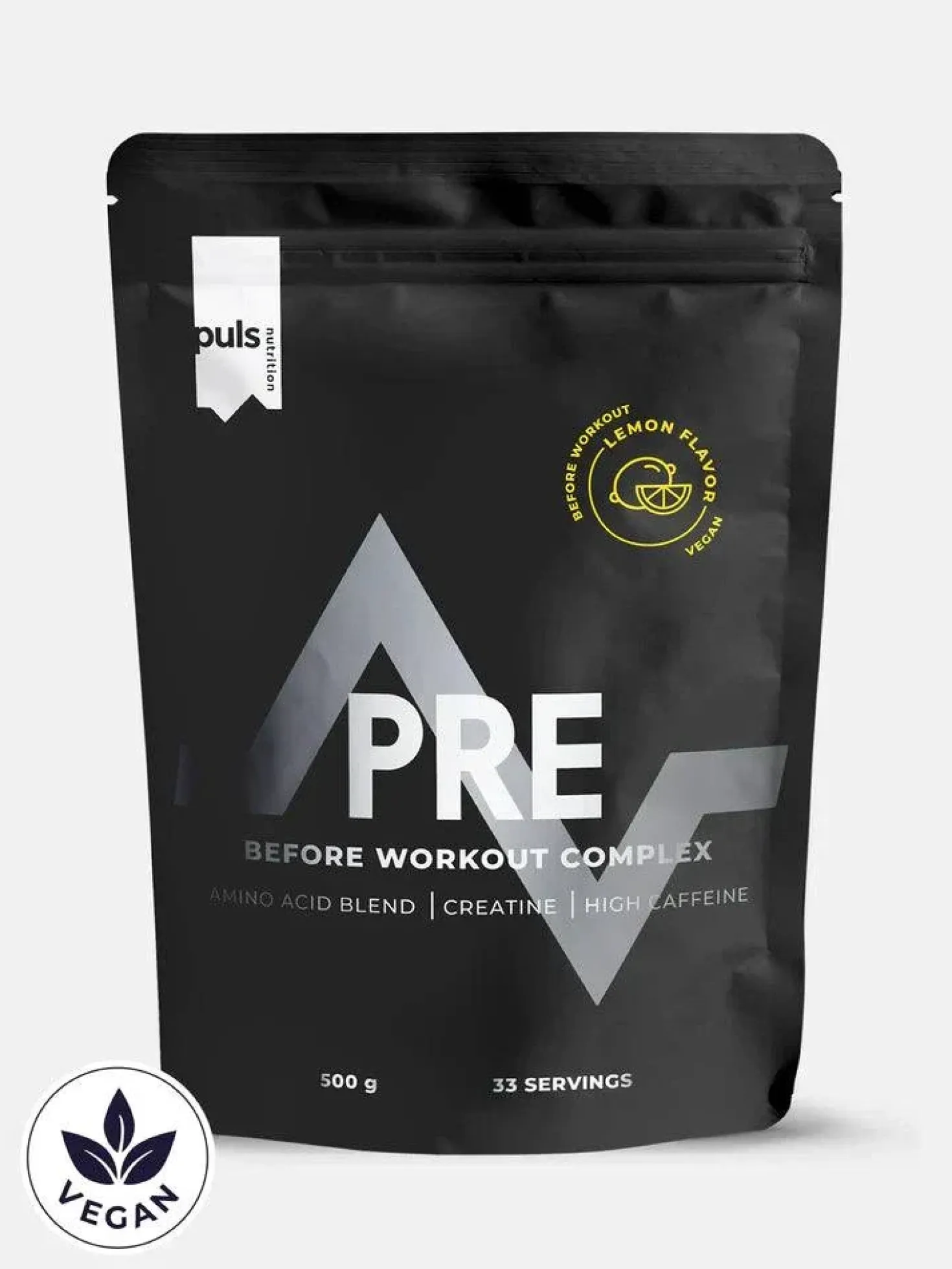 Puls Nutrition PRE Workout - Urheilujuomajauhe Sitruuna 500 g