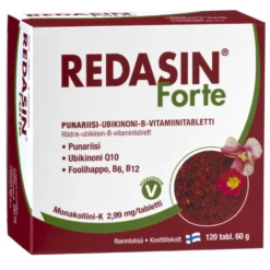 Redasin Forte - Punariisi-Ubikinoni-B-vitamiini 120 tabl.