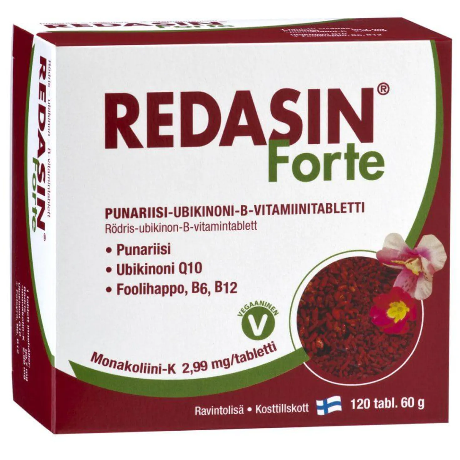 Redasin Forte - Punariisi-Ubikinoni-B-vitamiini 120 tabl.