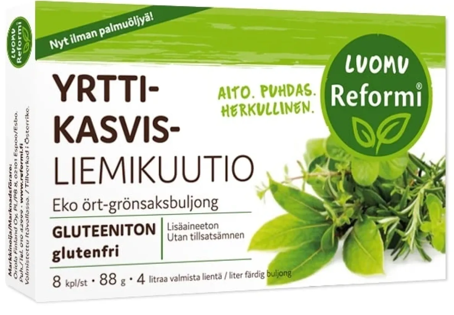 Reformi Luomu Kasvisliemikuutio Yrtti 8 kpl
