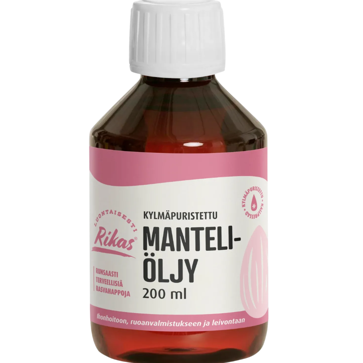 Rikas Kylmäpuristettu Manteliöljy 200 ml