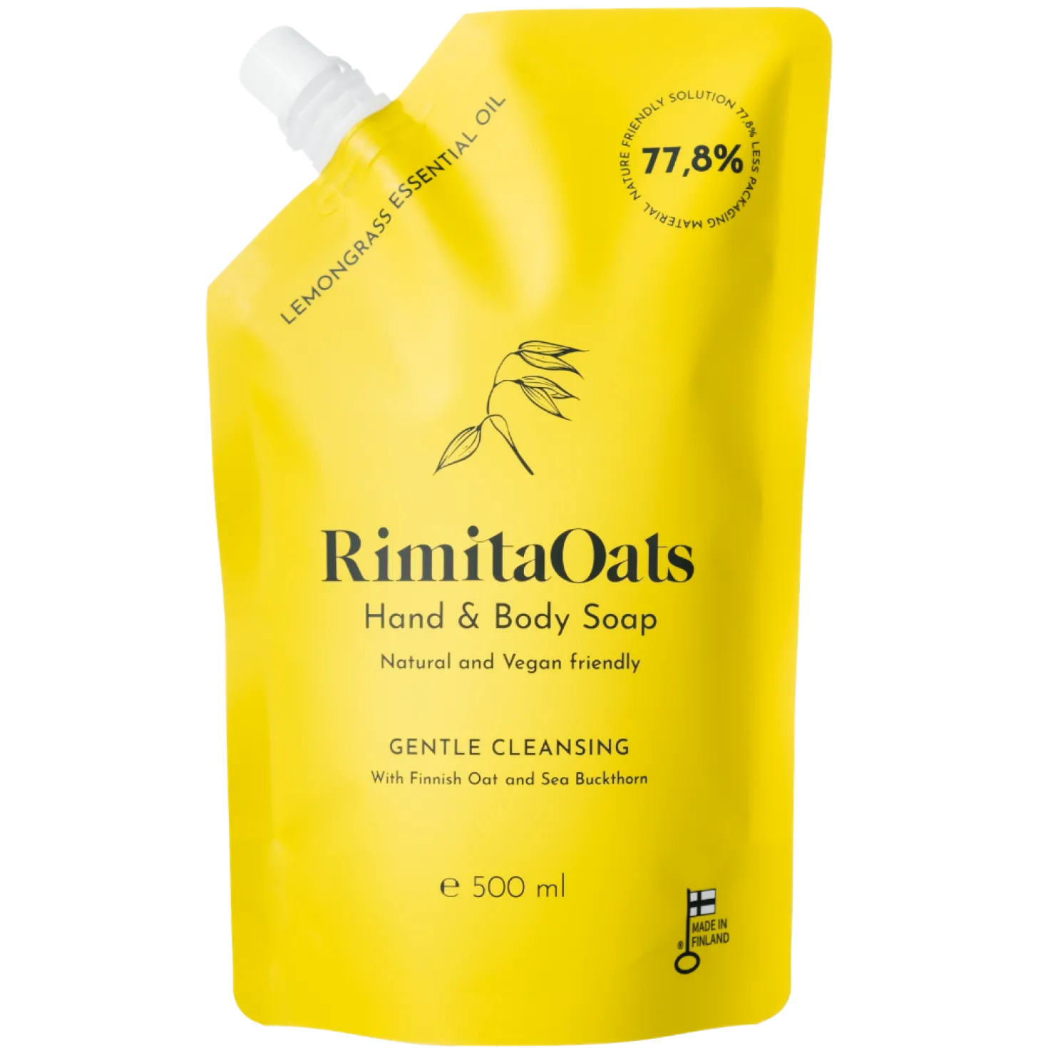 RimitaOats Hand & Body Soap - Käsi- ja vartalosaippua Täyttöpakkaus 500 ml