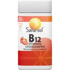 Sana-sol B12-Vitamiini 1000 µg + Foolihappo 90 tabl.