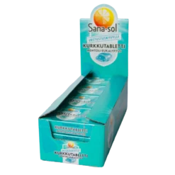 Sana-sol Kurkkutabletti Mentoli-Eukalyptus 12 kpl x 16 tabl. TUKKUPAKKAUS - erä - Päiväys 01/2027