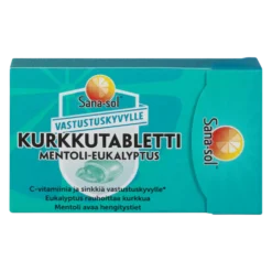 Sana-sol Kurkkutabletti Mentoli-Eukalyptus 16 tabl. 48 g - Päiväys 01/2027