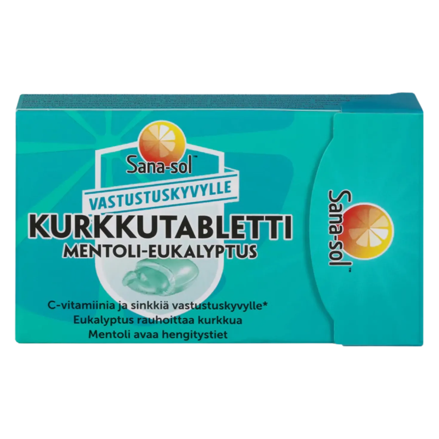 Sana-sol Kurkkutabletti Mentoli-Eukalyptus 16 tabl. 48 g - Päiväys 01/2027