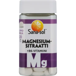 Sana-Sol Magnesiumsitraatti + B6-vitamiini 120 tabl.