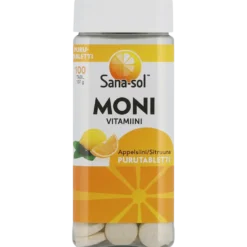Sana-sol Monivitamiini Appelsiini 100 purutablettia