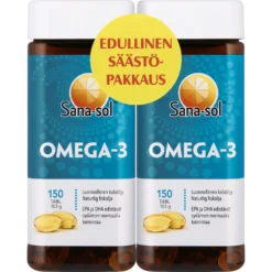 Sana-Sol Omega-3 - Kalaöljyvalmiste 2 x 150 kaps.