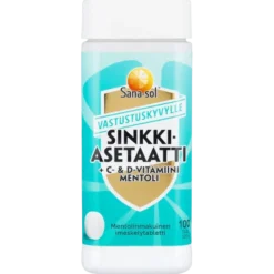 Sana-Sol Sinkkiasetaatti + C - & D-Vitamiini 100 tabl.