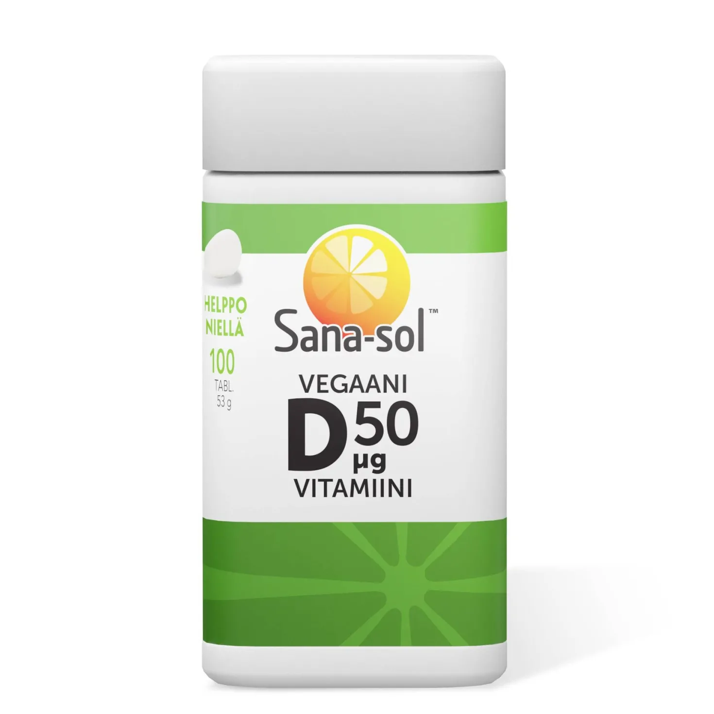 Sana-sol Vegaani D-Vitamiini 50 μg 100 tabl.