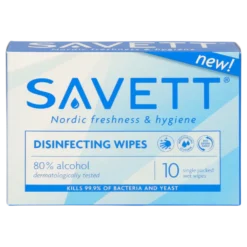Savett Disinfecting Wipes - Kosteuspyyhkeet 10 kpl - Ihon desinfiointiin ja puhdistukseen