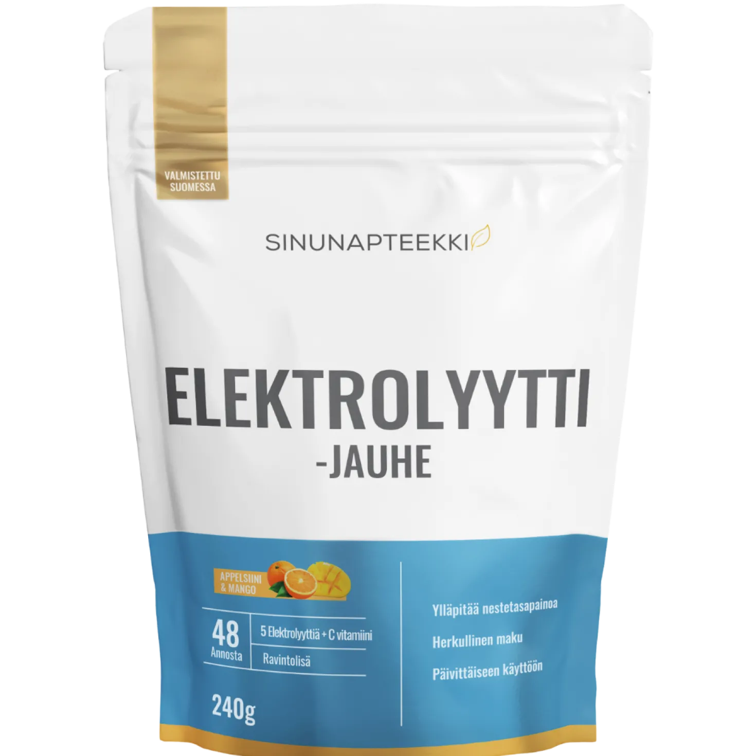 Sinunapteekin Elektrolyyttijauhe Appelsiini-Mango 240 g - erä TUTUSTUMISHINTAAN