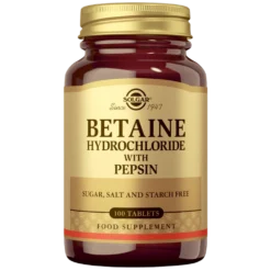 Solgar Betaine - Betaiinihydrokloridi + Pepsiini 100 tabl.