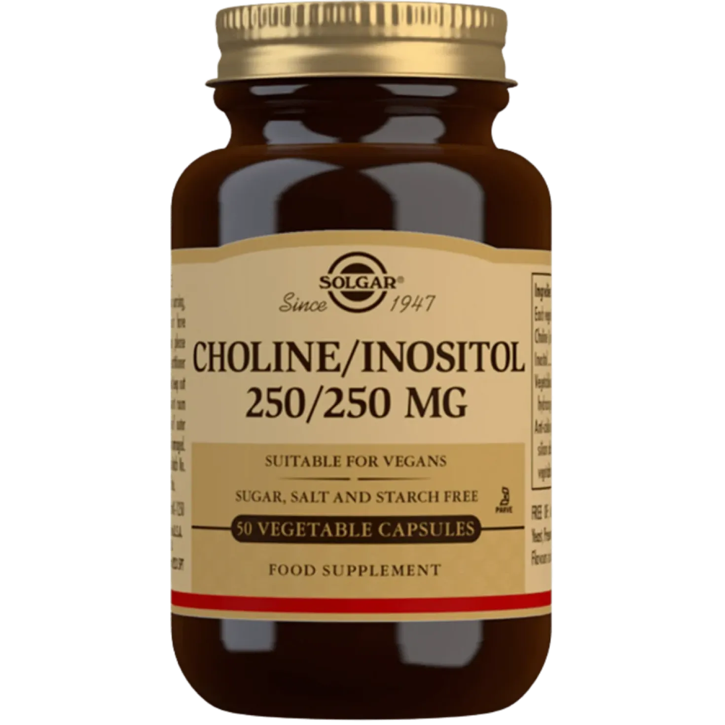 Solgar Choline/Inositol 250/250 mg - Koliini/Inositoli 50 kaps.