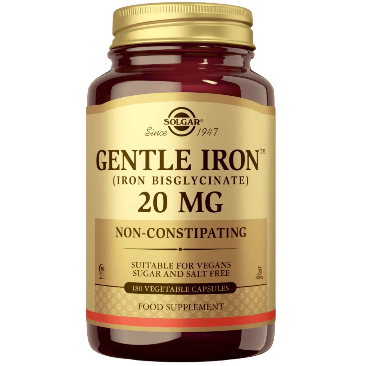 Solgar Gentle Iron 20 mg - Rautavalmiste 180 kaps.