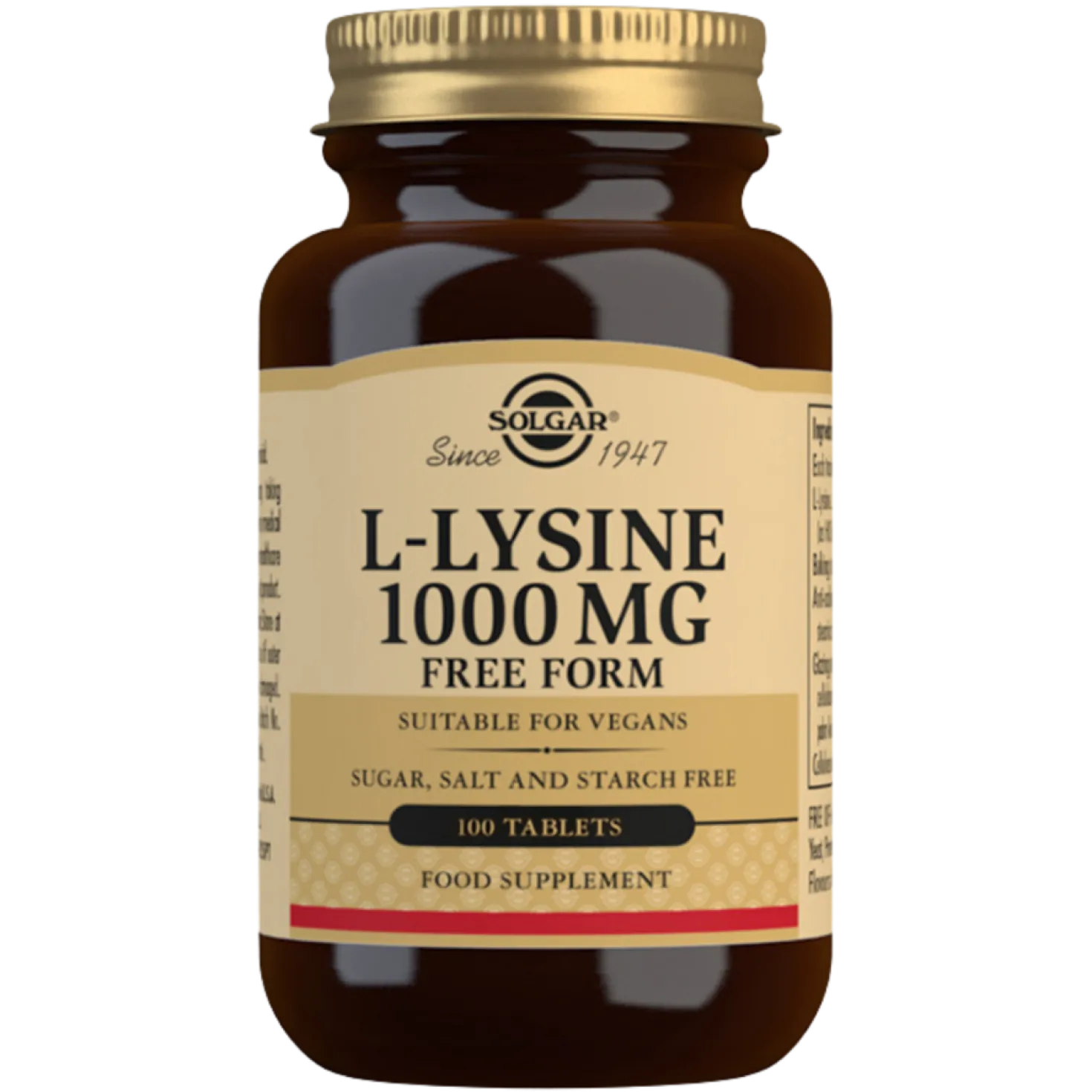 Solgar L-Lysine 1000 mg - Aminohappovalmiste 100 tabl.