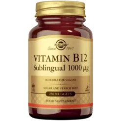 Solgar Vitamin B12 1000µg - B12-vitamiini, Imeskelytabletti 250 tabl.