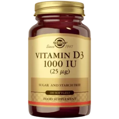 Solgar Vitamin D3 1000 IU 25 µg - D3-vitamiini 100 kaps.