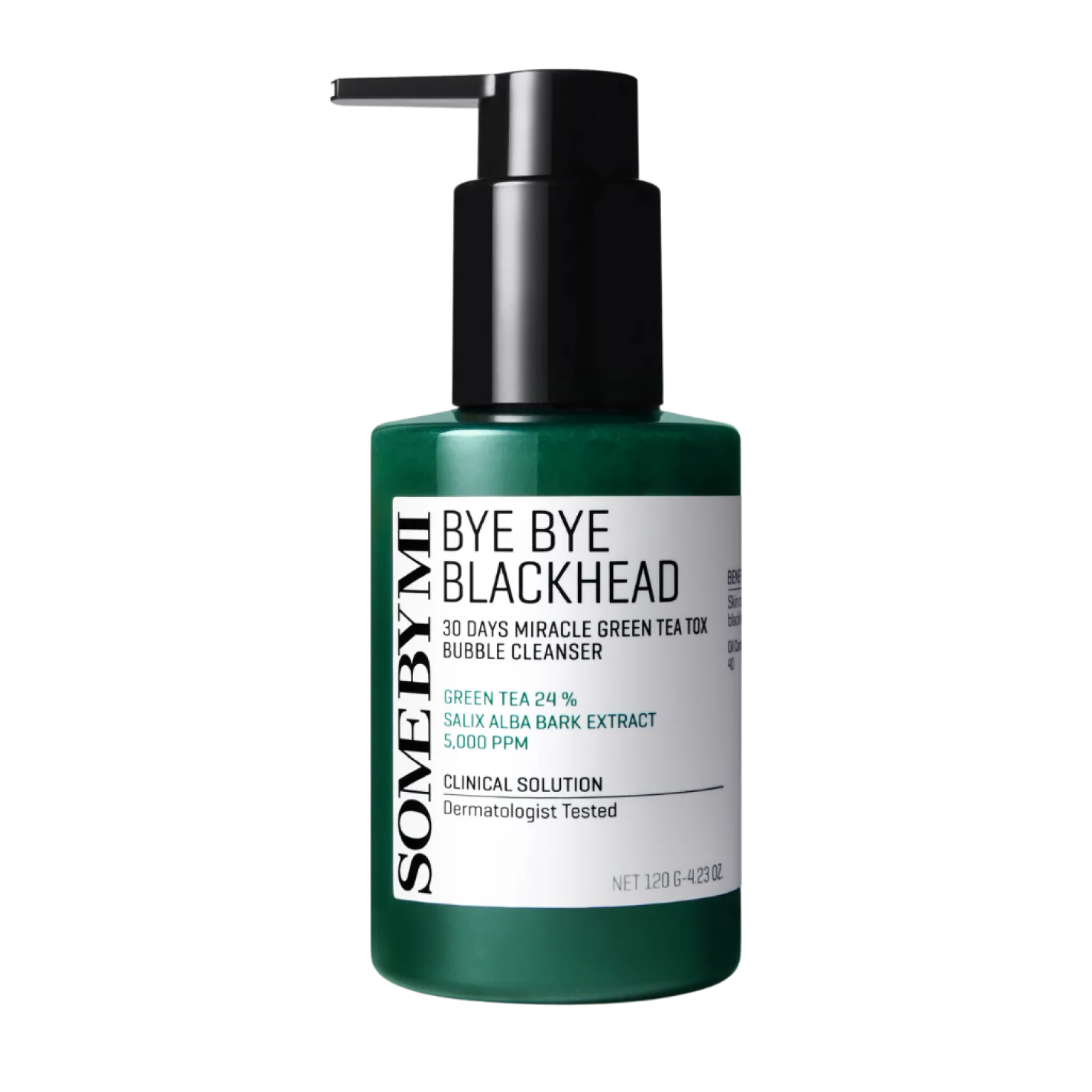 Some By Mi Bye Bye Blackhead 30 Days Miracle Green Tea Tox Bubble Cleanser - Puhdistusaine 120 g - poistuu