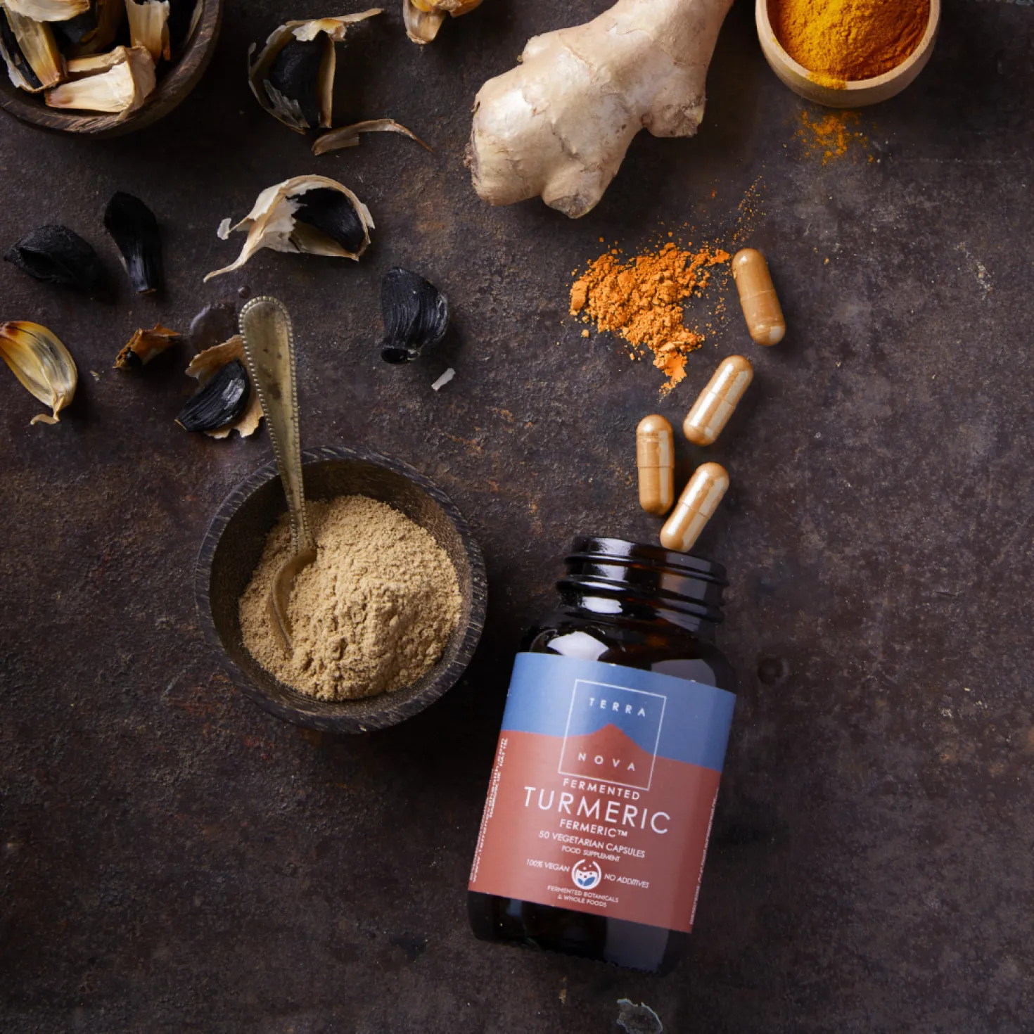 Terranova Fermented Turmeric - Fermentoitu kurkuma 50 kaps.