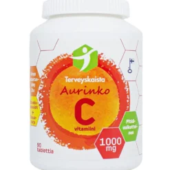 Terveyskaista Aurinko C-vitamiini 1000 mg - Pitkävaikutteinen 90 tabl.