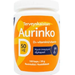 Terveyskaista Aurinko D 50 µg 100 kaps. - erä