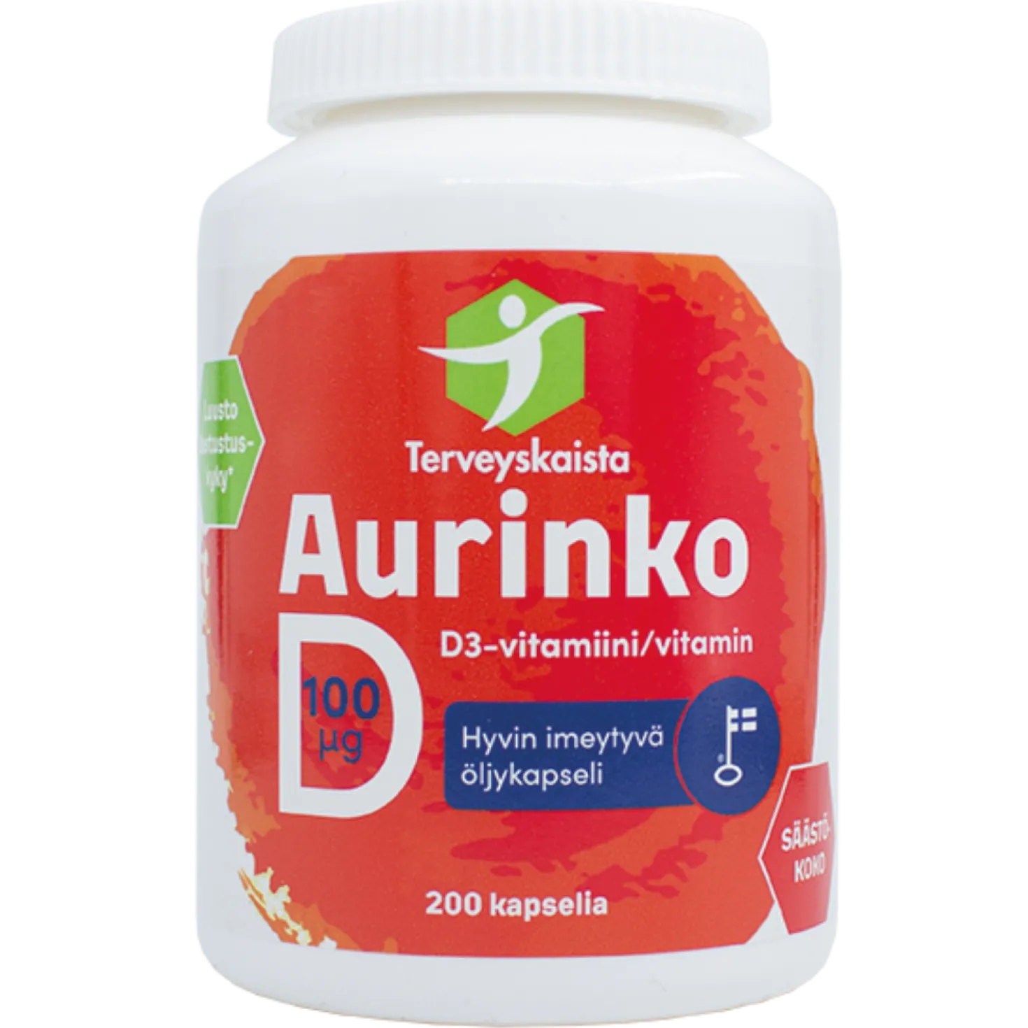 Terveyskaista Aurinko D 100 µg 200 kaps.